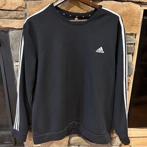 Adidas Men's Black sweatshirt with white‎ stripes